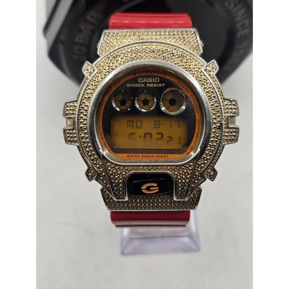 Customized Casio G-Shock DW6900 Gold Tone Metal Bezel. Tin. New Battery.